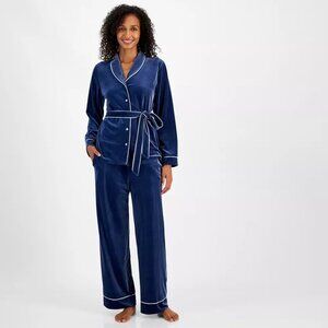 new I.N.C. International Concepts Women's Size XXL Velvet Pajama Set -ROYAL NAVY